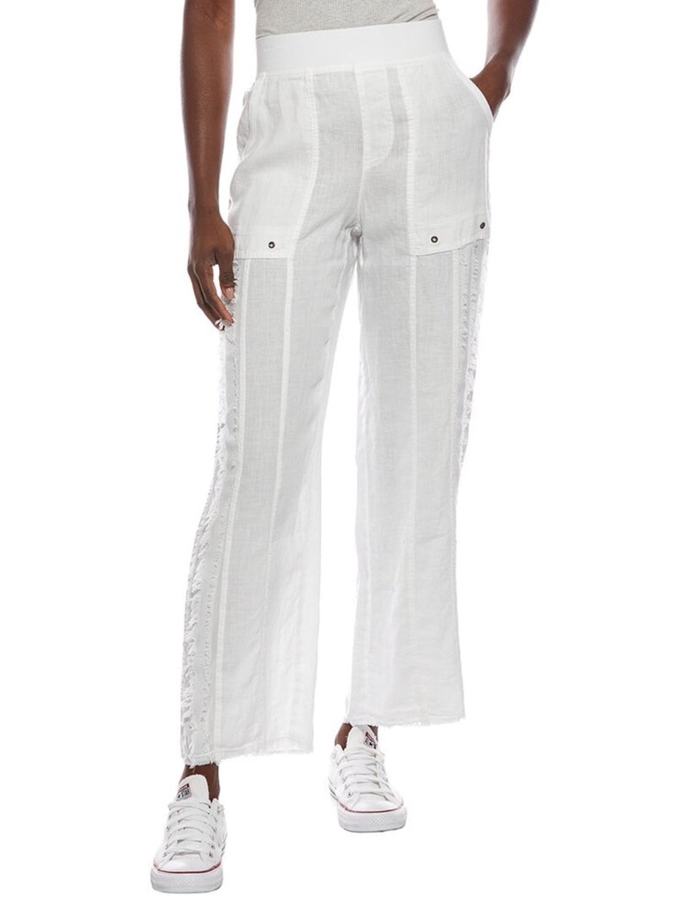 XCVI Sanfrid Linen Pant White Womens Small Boho Coastal